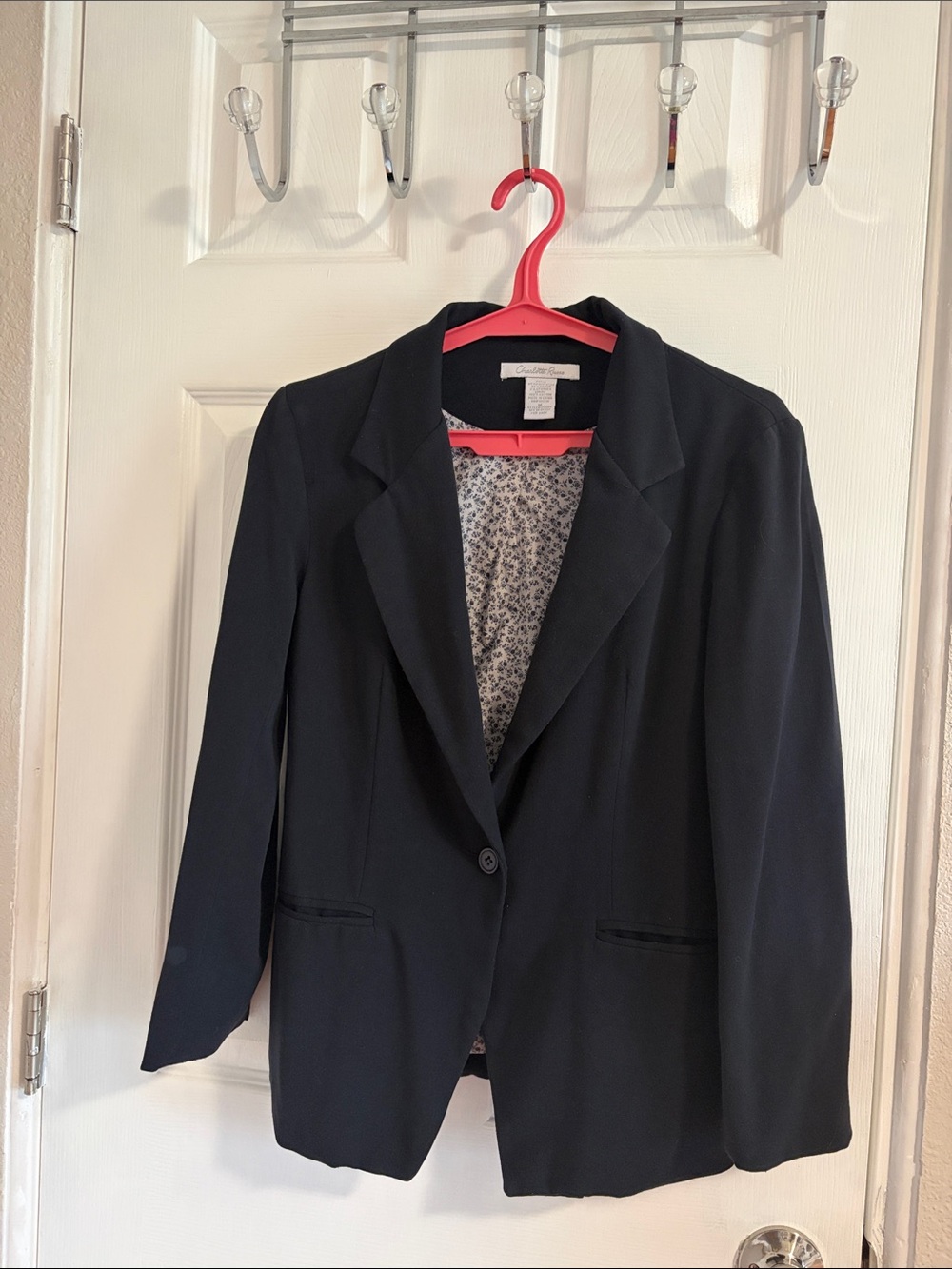 Charlotte Russe Black Women's Single-Button Notch Lapel Blazer